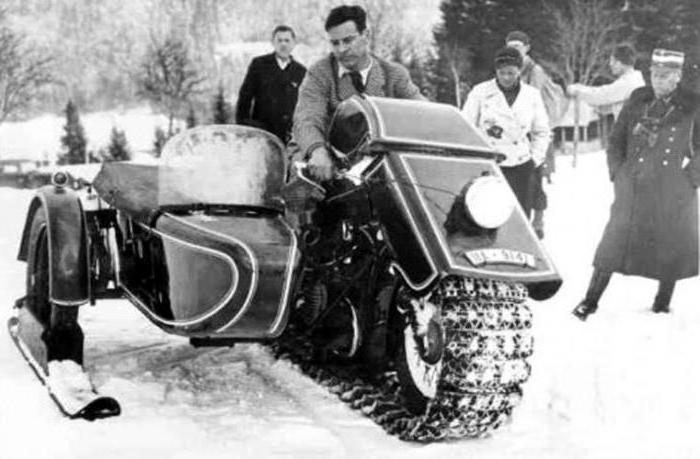 German motorcycle on crawler