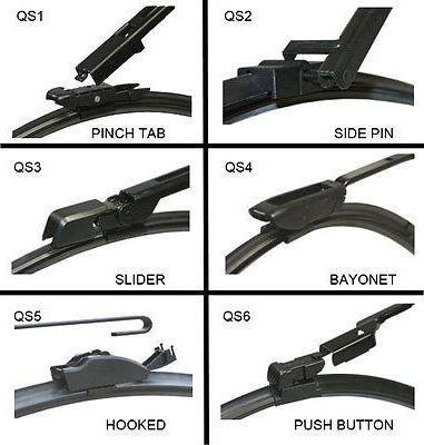 types of fastening of wiper blades 