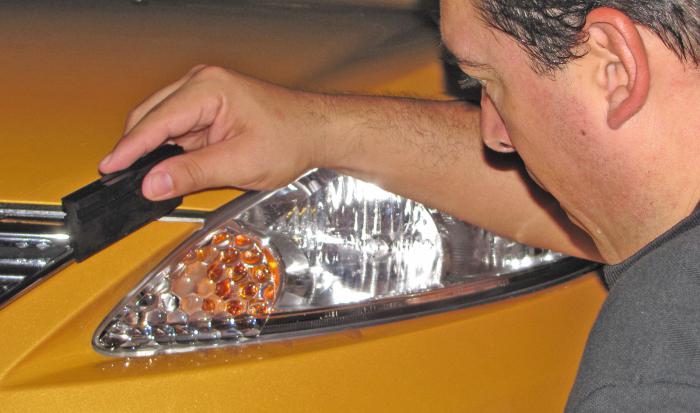 protective film on car headlights