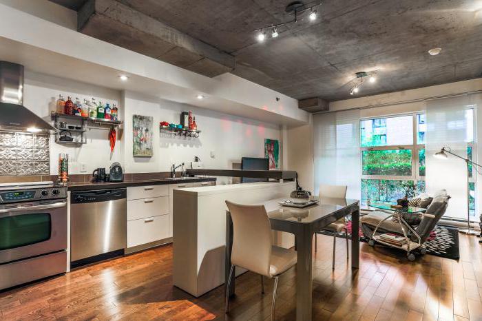 Concrete ceiling in the interior