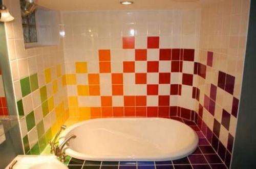 Tile layout in the bathroom