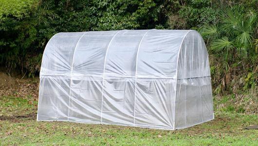 greenhouse made of plastic pipes