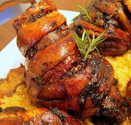 Fragrant shank of pork in the oven