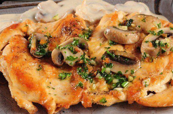 Fillet chicken recipes with cheese and mushrooms 