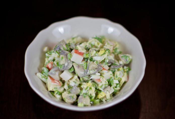 Cooking a light and delicate salad 