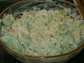 salad with cod liver and fresh cucumber