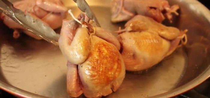 quail cooking in the oven