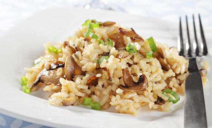 risotto with champignons and vegetables