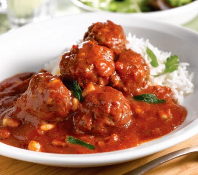 meatballs with rice in sauce