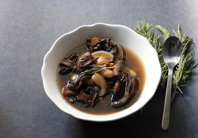 chicken soup with porcini mushrooms