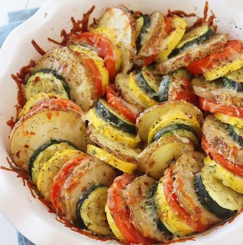 Vegetable casserole in the oven. Cooking recipes