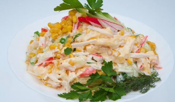 salad with orange and crab sticks 