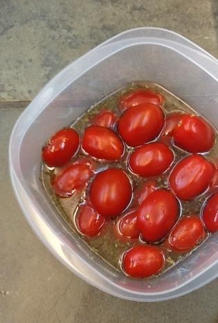 Sweet marinated tomatoes on your table