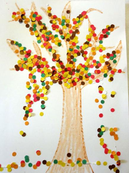 Autumn tree with own hands for kindergarten 