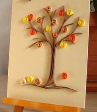 autumn tree with your hands made of paper 