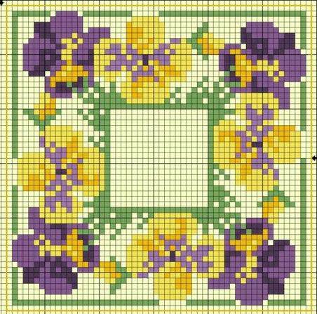 Choose a beautiful scheme of embroidery of a flower with a cross