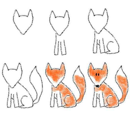 how to draw a fox in pencil step by step for beginners