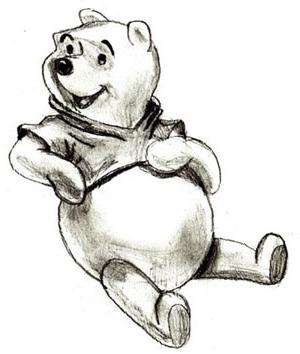 How to draw Winnie the Pooh in pencil