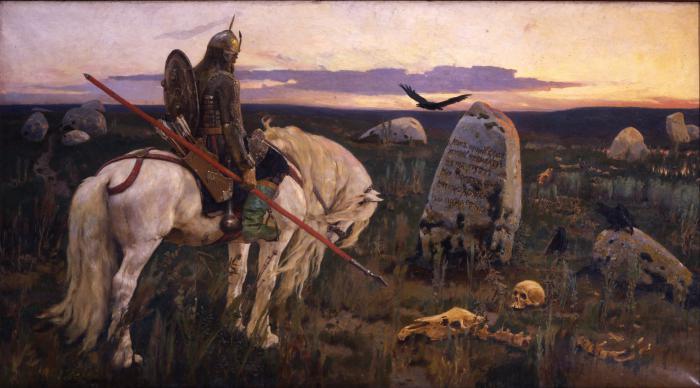 Vasnetsov Knight at the crossroads. Description 