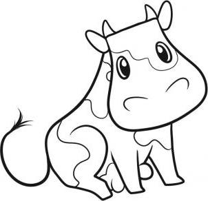 Drawing lesson. How to draw a cow