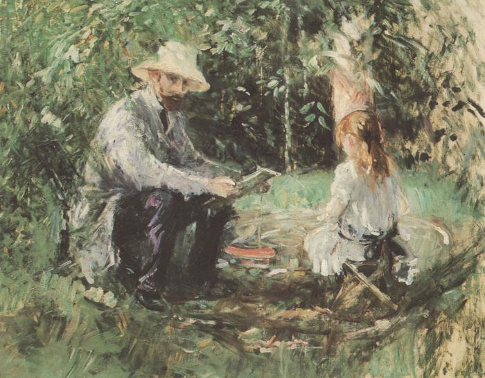 Moriso, Manet with daughter in the garden