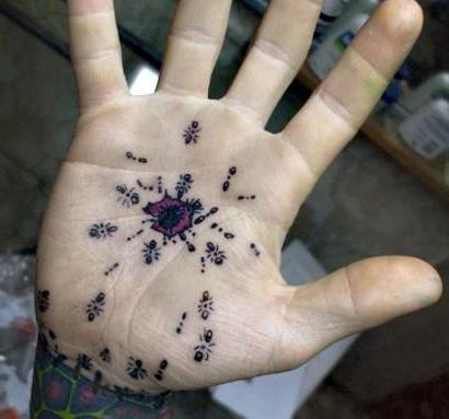 tattoo on the palm of the side