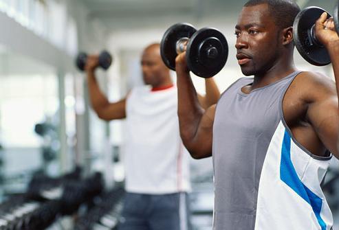 Standard training program in the gym for men