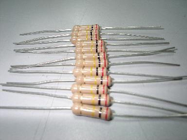 the resistor values, the series of resistor ratings, the standard resistor values